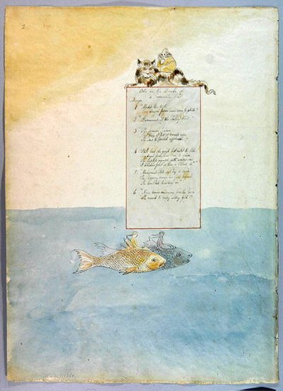 Ode on the Death of a Favourite Cat, design 8 for The Poems of Thomas Gray, 1797-98 by William Blake
